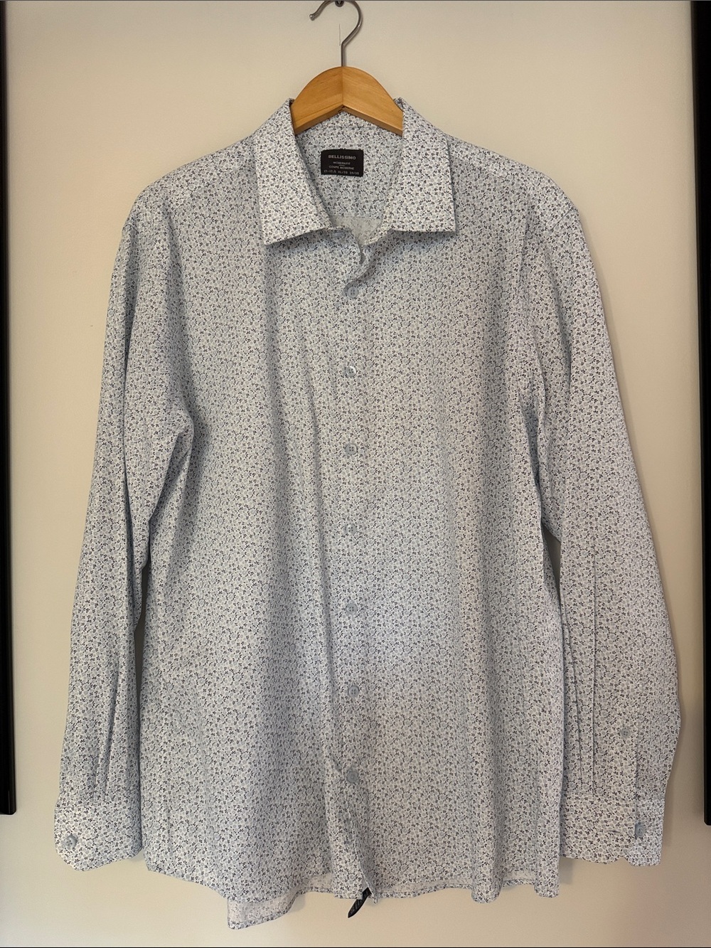Van Heusen Light Blue Micro-Print Dress Shirt